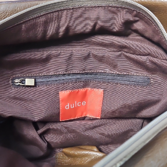 dulce Two Tone Brown Women's Brazalian Leather Handbag - Picture 10 of 17